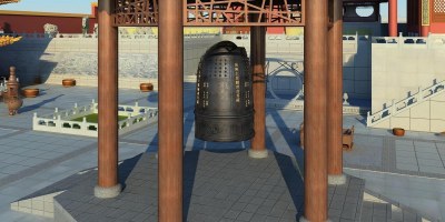 中式古钟3D模型下载